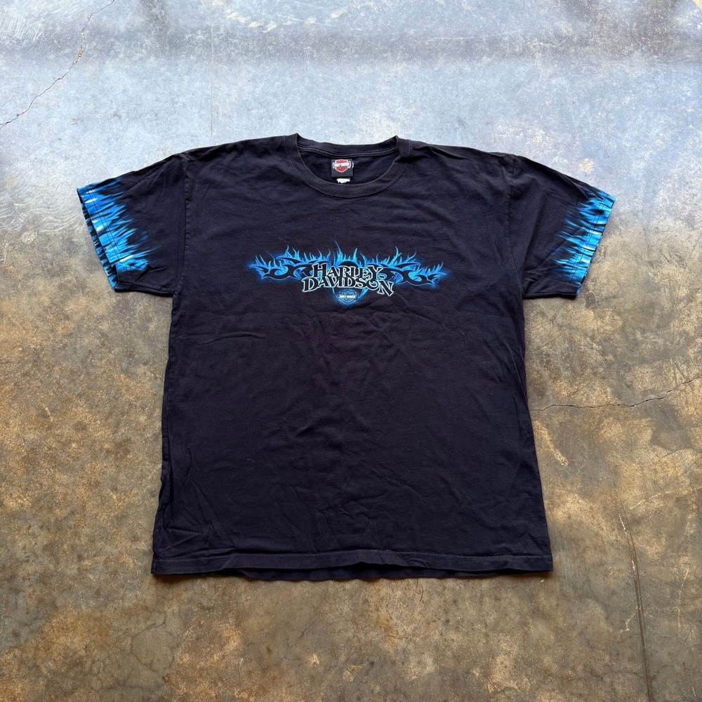 Very Rare Vintage Harley Flame‎ Sleeve T-shirt